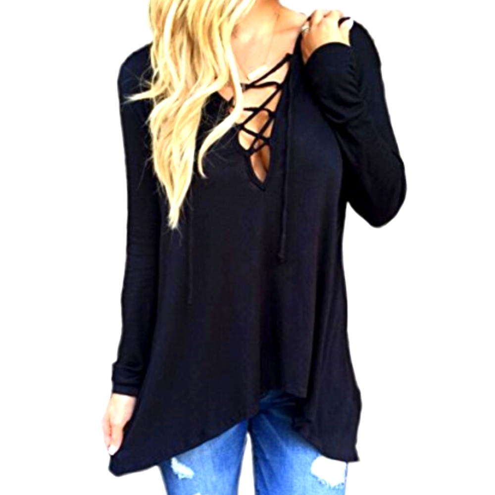 Mixmax Women's lace up top